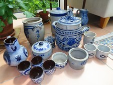Konvolut steingut blau - steingut, grau