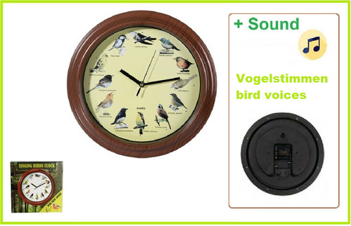 Wanduhr-Vogelstimmen-Vögel-Ki