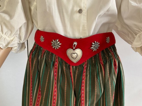Trachtengürtel rot edelweiß - trachtengürtel,
