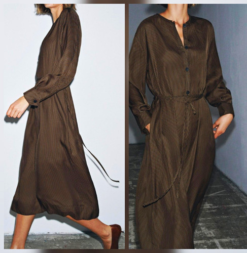 Zara hemdblusenkleid midi - zara,