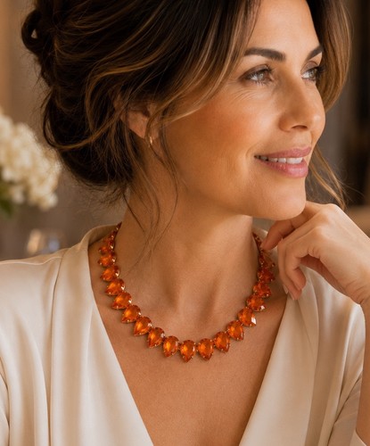 Statement halskette orange - statement,