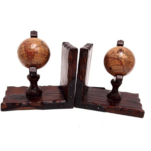 Buchstützen globus holz braun - globus,