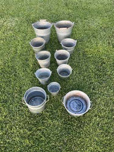 11x vintage zinkeimer - vintage,
