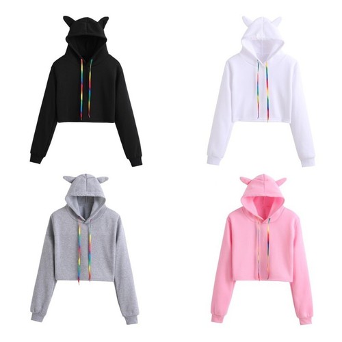 Damen kapuzen crop - damen,