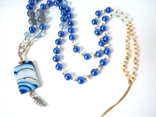 Boho edelstein kette streifen - boho,