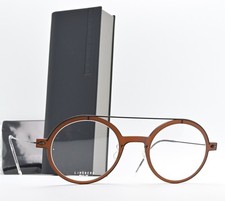 LINDBERG Brille now 6543 50-24 C02M/U9 TB 140 PU9 Pilot Rund Braun Matt Draht