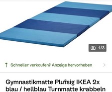 IKEA PLUFSIG Gymnastikmatte faltbar Turnmatte Bodenmatte Spielematt Yogamatte