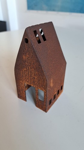 Edelrost gartenhaus kerze - gartenhaus,