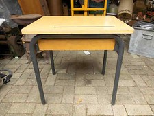 SCHULBANK SITZBANK SCHREIBTISCH ALT XII