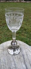 Gravierter Dänischer Riesen Glaspokal   1822 - 1902  mit Silbermontur 2 Türme