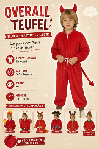 Kinder overall rot 116 - overall, gr.