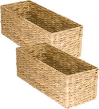 Aufbewahrungskorb Badezimmer Korb geflochten aus Wasserhyazinthe Seegras 2er Set