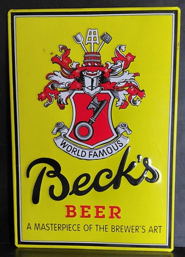 Becks bier blechschild - blechschild,, 34