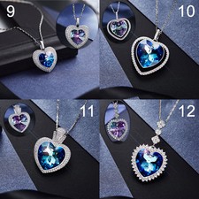 Halskette Herz Anhänger Titanic Engel Flügel 925 Silber Kristall von Swarovski®