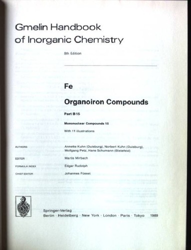 Gmelin handbook inorganic - handbook, of