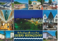 AK URLAUBSGRÜßE AUS DEM SEEBAD HERINGSDORF - INSEL USEDOM GELAUFEN!