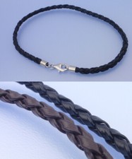 Echt 925 Silber / Kunst Leder