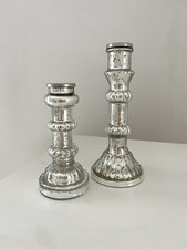 Kerzenständer Silber Glas Kerzenhalter Bauernsilber shabby chic Landhaus wie Neu