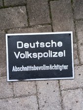 volkspolizei vopo abschnittsbevollmächtigter schild