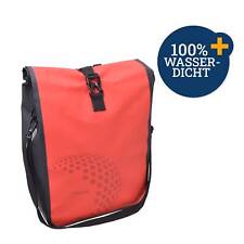 Fahrradtasche Premium für Gepäckträger in schwarz rot und grau 100% wasserdicht