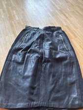 bleistift leder midi Rock  vintage schwarz einzelstück london 38
