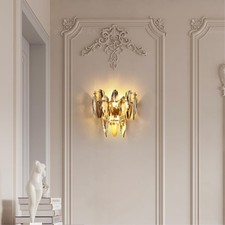 Gold Kristall Wand Leuchte