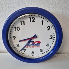 Original Vodafone Shop Uhr mit Neonbeleuchtung Blau