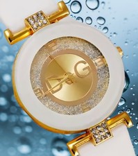 Damen Armbanduhr💫Damen Quarz Uhr Weiß Gold Strass Damen Schmuck Quarzuhr .