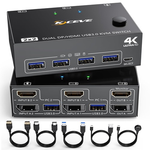 Nawen hdmi kvm switch 2 - dp,