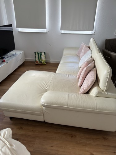 Ecksofa leder beige sitzer - leder,