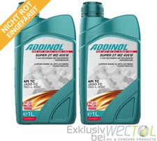 2 x 1 Liter Addinol SUPER 2T MZ 406 W NEUTRAL / NICHT ROT EINGEFÄRBT / EXCLUSIV