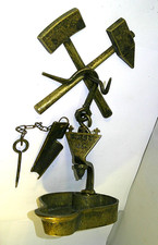 Bergbau Wanddekoration Frosch - Froschlampe - Grubenlampe