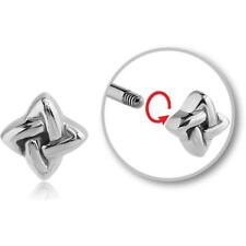 Aufsatz zum Schrauben Knoten 1.6 mm Stahl Zungenpiercing Ersatz Einzeln