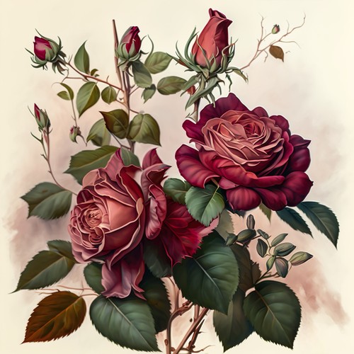Deko bild rosen strauchrosen - deko,