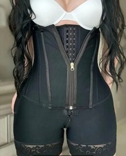 Modernes schweres Ganzkörper-Mieder / Bauchstraffend / RV. / XL = 44 / Schwarz