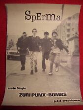 SPERMA 1979 promo-POSTER VINTAGE swiss-punk ++ TNT/nasal boys/mother`s ruin/SOZZ