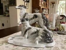 Alte Fasold Stauch Barsoi Windhund Porzellanfigur Bock Wallendorf