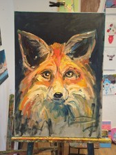 Ölgemälde Ölbild Bilder Modern Art Kunst Unikat Wandbild Tier 80x60