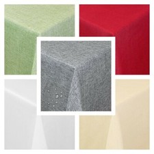 Tischdecke Leinen Optik mit Fleckschutz abwaschbar eckig rund oval Garten