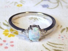 OPAL RING 925 STERLING SILBER