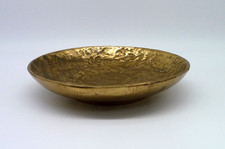 Bronzeschale Guss D 22 cm schwer, gemustert H 4,5 cm- Gewicht ca. 2 kg