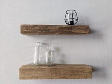 Treibholz 2 Kanthölzer Balken L 45 - 46 cm Urig Basteln DIY Deko Bord Regal