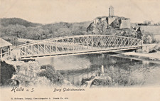AK Halle Saale, Stahlbrücke Giebichenstein, Burg Giebichenst. ca. 1900