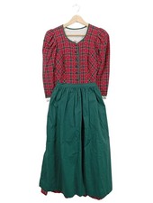 SALZBURGER DIRNDL Dirndl Damen Trachtenmode Gr. DE 38 rot-grün Casual-Look