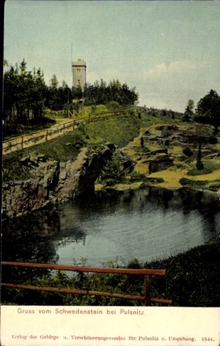 Schwedenstein bei pulsnitz - ak,