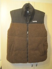 Weste Hr. L von Snipes Herren Herrenweste Sherpa braun schwarz dick gefüttert