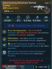 (PC,Xbox,PS) Borderlands 4 - Modded Wombo Combo (high Splash radius) 241K