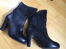 JETTE * STIEFELETTEN LEDER SCHWARZ LEDER GR 38,5 Neu*