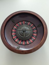 Hübscher großer alter Roulette Kessel aus Holz | Gesellschaftsspiel Casino 