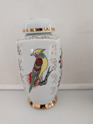 Porzellan deckeldose vogel - porzellan,